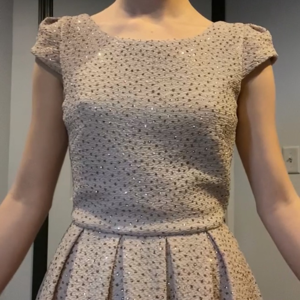 Tan sparkly formal dress